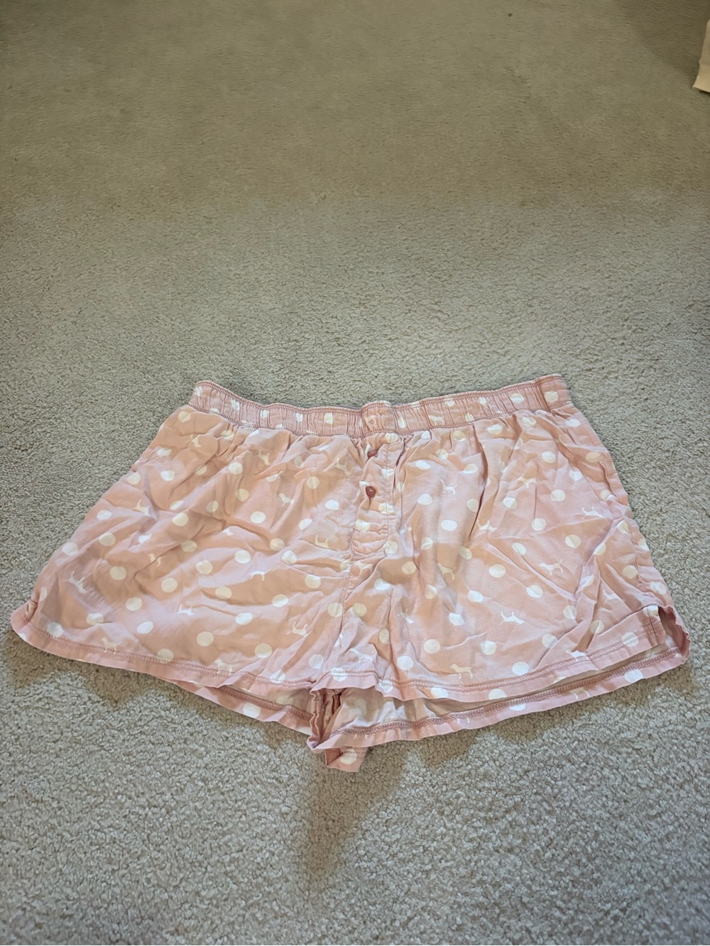 PINK Victoria's Secret Light Pink Polka Dot Lounge Shorts